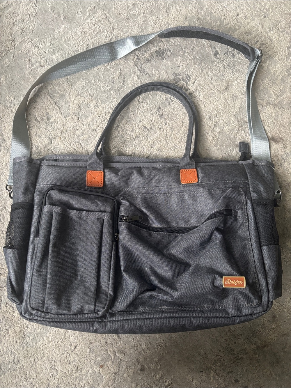Gray Baby or Nurses Messenger & Tote Bag with Shoulder Strap